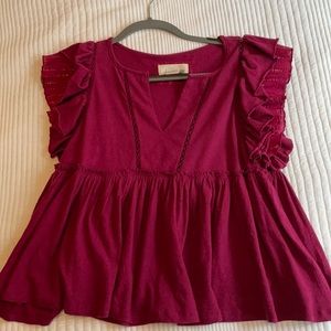 Pink top. Never worn. Size XS. Anthropologie